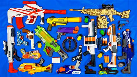 Collecting Test NERF Guns ShotGun Sniper Rifles Machine Gun AK47