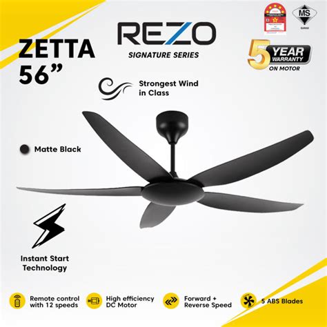 Rezo Zetta B Ceiling Fan Remote Control Dc Motor Speed Abs