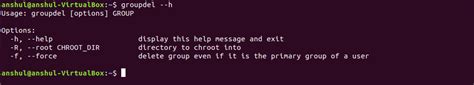 Comando Groupdel No Linux Exemplos Acervo Lima