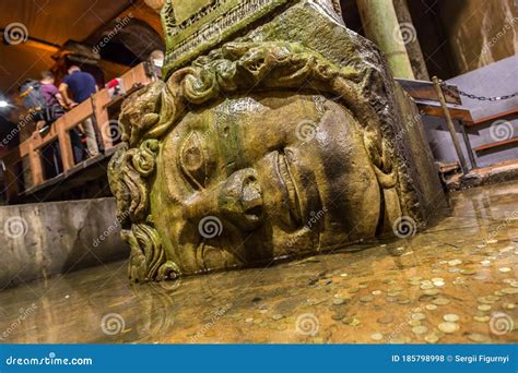 Medusa Head In Basilica Cistern Editorial Stock Photo Image Of