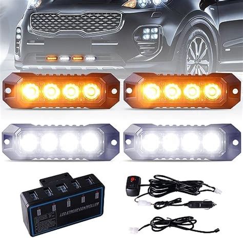 Amazon 14 Pack 12 LED Strobe Lights For Trucks Surface Mount