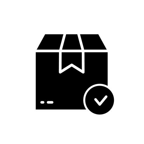 Delivery Accept Safe Cardboard Package Silhouette Icon Correct Check