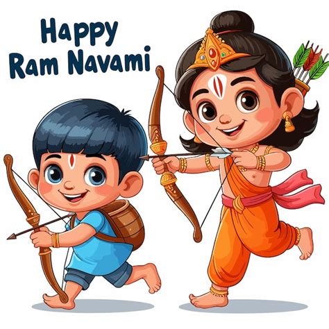 Feliz festival de Ram Navami de la India Señor Rama con diseño de