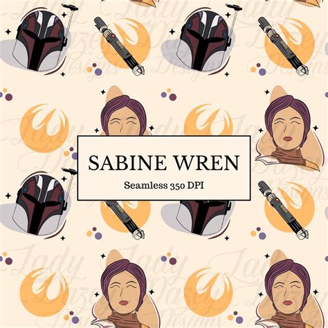 Sabine Wren Mandalorian Ashoka Series Seamless Digital Pattern Paper