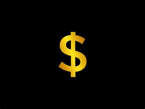 Premium Vector | A gold dollar sign on a black background