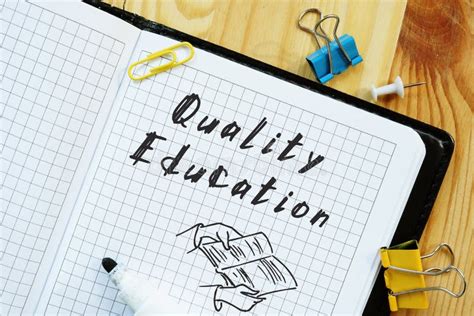 Educational Concept About Quality Education With Sign On The Page Stock