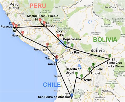 Mapa Do Peru E Bolivia