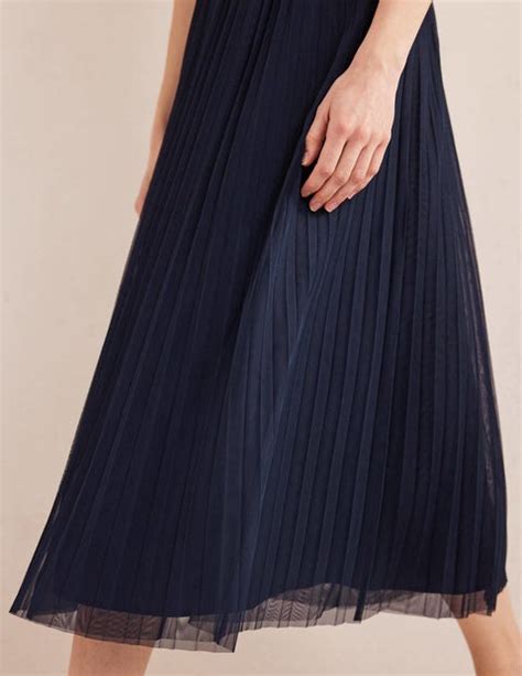 Jupe en tulle plissé Bleu marine Boden FR