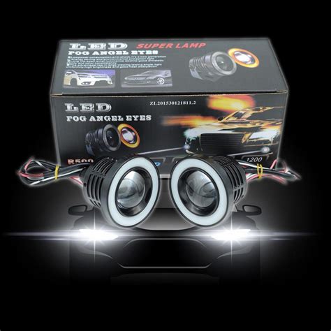 Buy 2x Cob Drl Led Headlamp Angel Eyesfog Lights Lens Car Headlight Led