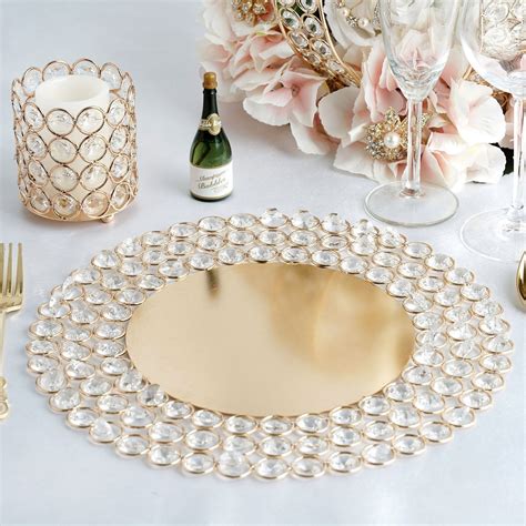 14 Gold Wired Metal Charger Plate With 118 Acrylic Etsy