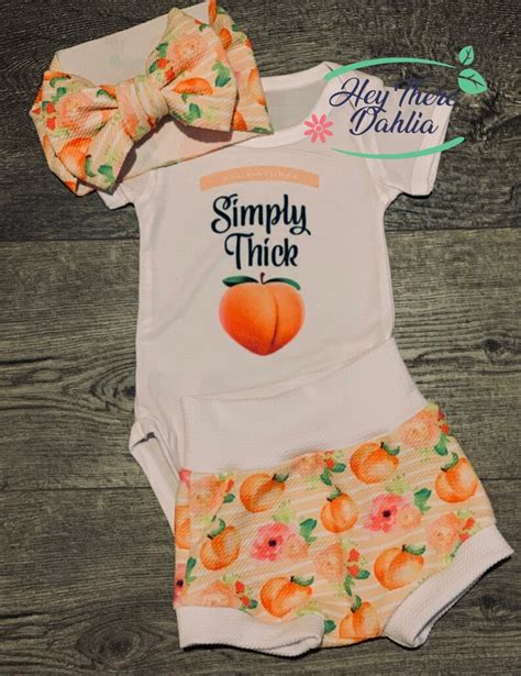 Simply Thick Baby Outfit Peaches Baby Girl Outfit Baby Etsy