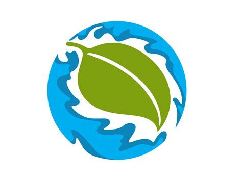 Eco Green Leaf And Water Circle Logo 12996740 Png