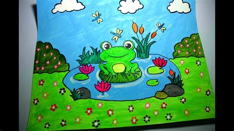 frog in a pond drawing - howtomakeslimewithoutglueandactivator