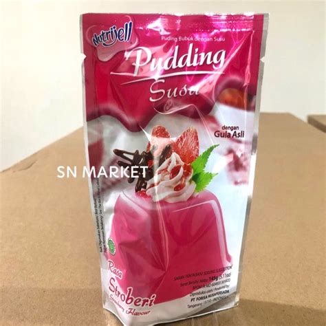 Jual Nutrijell Pudding Susu Strawberry Stroberi 145gr Shopee Indonesia