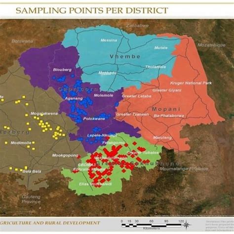 Map Depicting Study Location And Sampling Sites Capricorn Sekhukhune