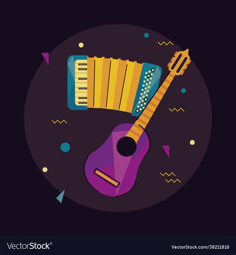 Guitar And Accordion Royalty Free Vector Image