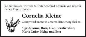 Traueranzeigen Von Cornelia Kleine Nordwest Trauer De