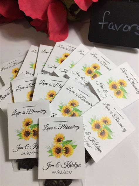 Personalized Custom Sunflower Seed Packets Sachet Sized Love | Etsy