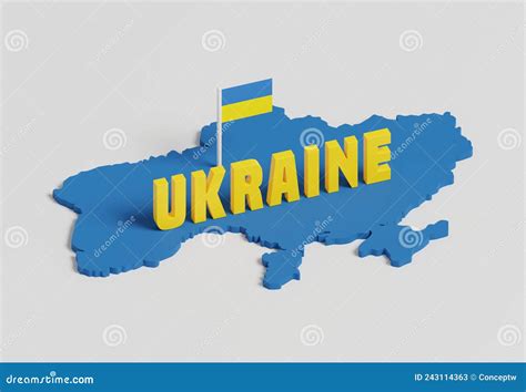 Ukraine Map in National Flag Colors Stock Illustration - Illustration ...