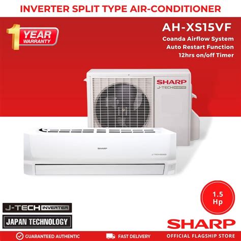 Sharp AH XS15VF 1 5 HP Aircon Split Type J Tech Inverter Air