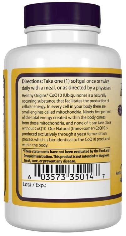 Coq10 Gels 100 Mg Kaneka Q10™ Healthy Origins Brasil