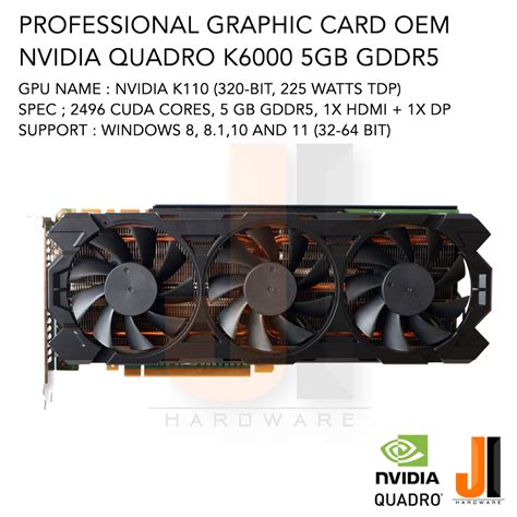 Professional Graphic Card Nvidia Quadro K6000 5gb 320 Bit Gddr5 Oem สินค้ามือสองสภาพดีมีการรับ