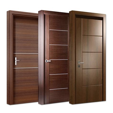 Interior Bedroom Veneer MDF Wooden Timber Door Modern Walnut Solid Wood