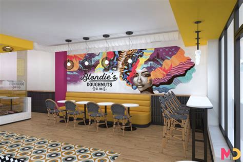 Doughnut Shop Interior Design Inspired By African Colors And Patterns