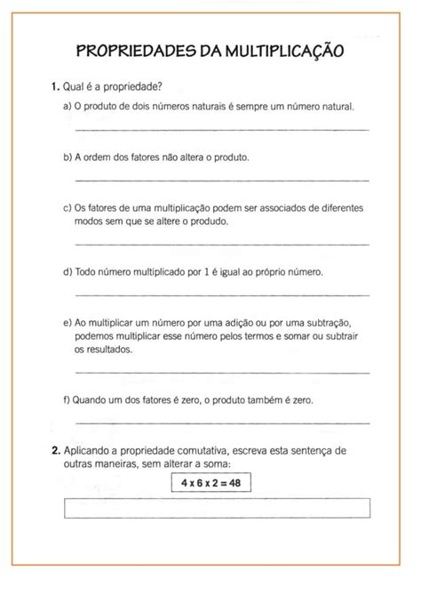 5º Ano Atividades De MatemÁtica MultiplicaÇÃo Propriedades Cuca