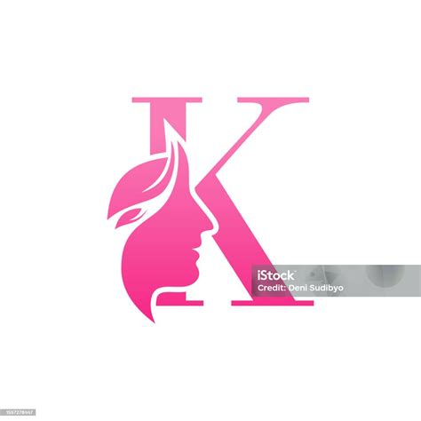 Initial K Face Beauty Logo Design Templates Stock Illustration Download Image Now Abstract