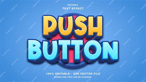 Premium Vector | Push Button Cartoon Game 3D Editable Text Effect