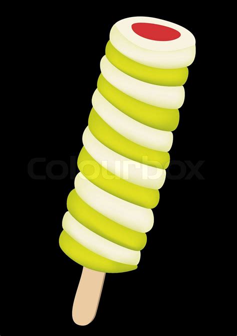 Green White Ice Lolly Stock Vector Colourbox