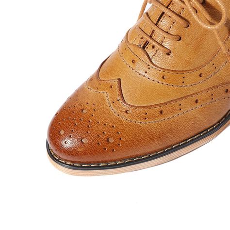 Mona Flying Women S Leather Perforated Lace Up Oxfords Brogue Wingtip