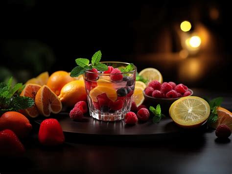 Premium Ai Image Fresh Fruit Cocktail Generative Ai