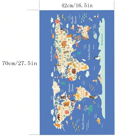 Colorful Map Of The World 5 Oceans 4 Continents With Flags And Capitals ...