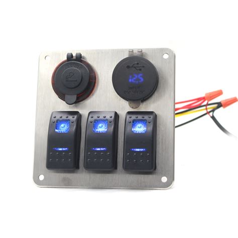 Red Green Blue Led Rocker Switch Panel V V For Marine Boat Yacht