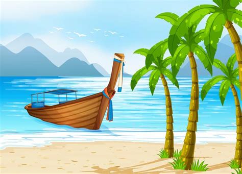 Beach Boat Vector Art, Icons, and Graphics for Free Download