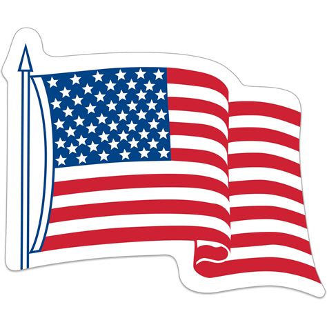 Giveaway Waving USA Flag Decals (4" x 3.25") | Stickers