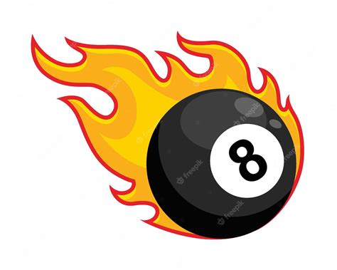 Premium Vector Billiard Ball Fire Flame 8 Eight Pool Ball Number Eight 8