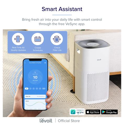 Levoit Core S Smart Wifi Air Purifier Effective Range M Pm