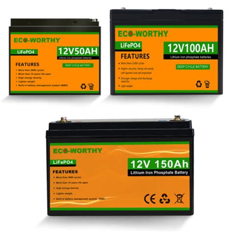 Eco Worthy 50AH 10AH 30AH 12V Rechargeable Battery LiFePO4 India Ubuy