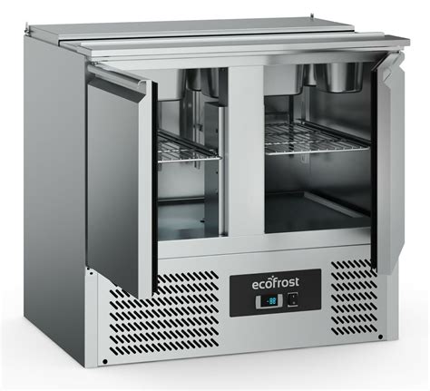 Gastro Edelstahl Kühltisch Kühltheke Saladette 2 Türen 240l 2x 1 1GN 2