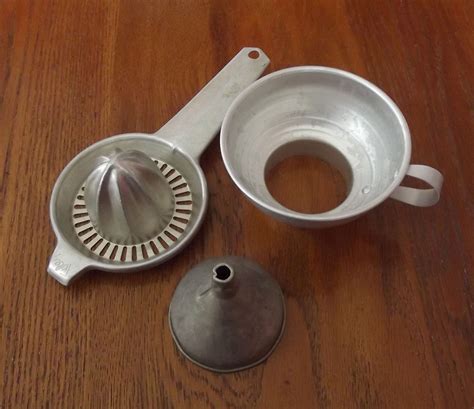 Vintage Kitchen Implement Aluminum Funnel Funnel Vintage Funnel Mid