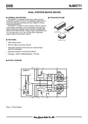 NJM3771 Datasheet PDF Japan Radio Corporation