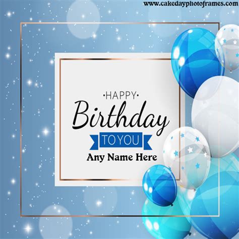 Happy Birthday Greetings Card with Any name | cakedayphotoframes