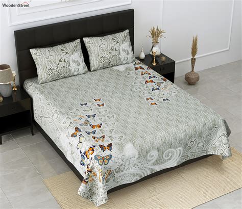 Buy 240 Tc Double Bed Sheet Procian Print Butterflies 100 Percent