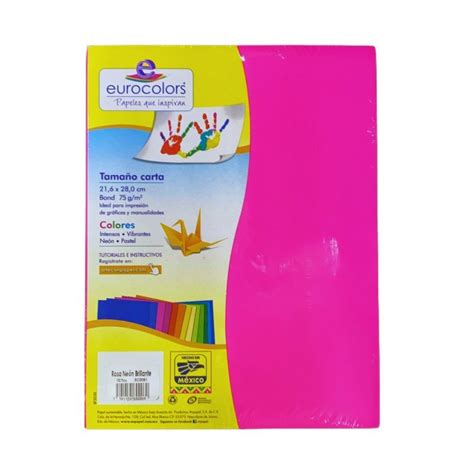 HOJA CARTA EUROCOLORS ROSA VIBRANTE C 100 HOJAS