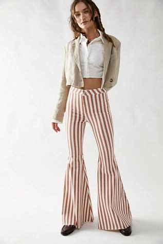 Just Float On Printed Flare Jeans Free People