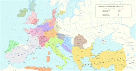 Map of Europe in 476 AD - Vivid Maps