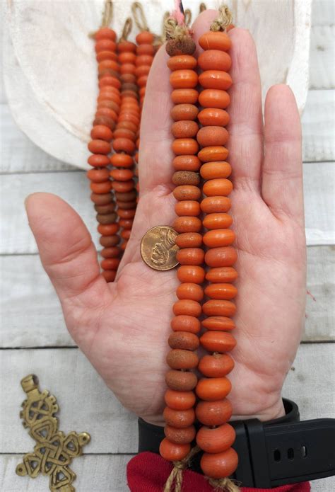 Beautiful Indonesian Java Glass Beads Color Orange Option To Etsy